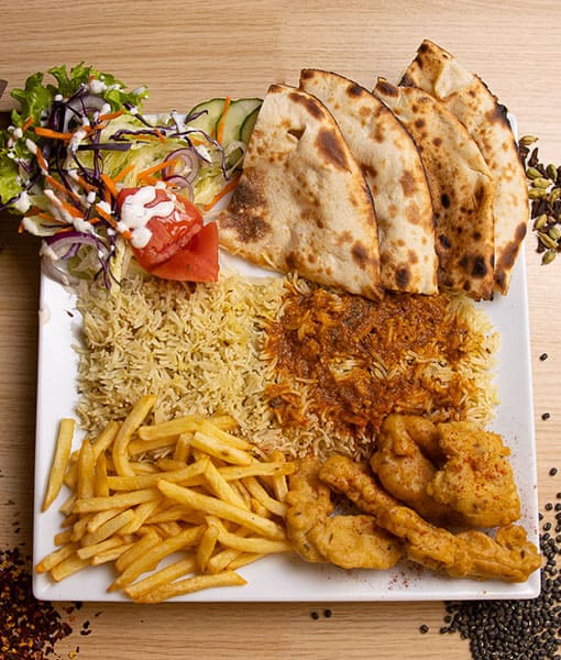 Assiette Jaipur Poisson - Beignets de poisson frits Goa Fast Food Grenoble